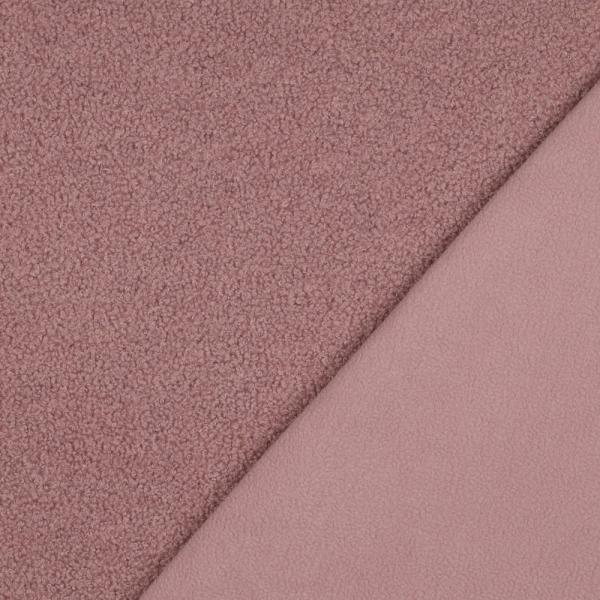 0,5 MTR. ♥ TEDDY BOUCLE FLEECE DOUBLEFACE ALT MAUVE ♥