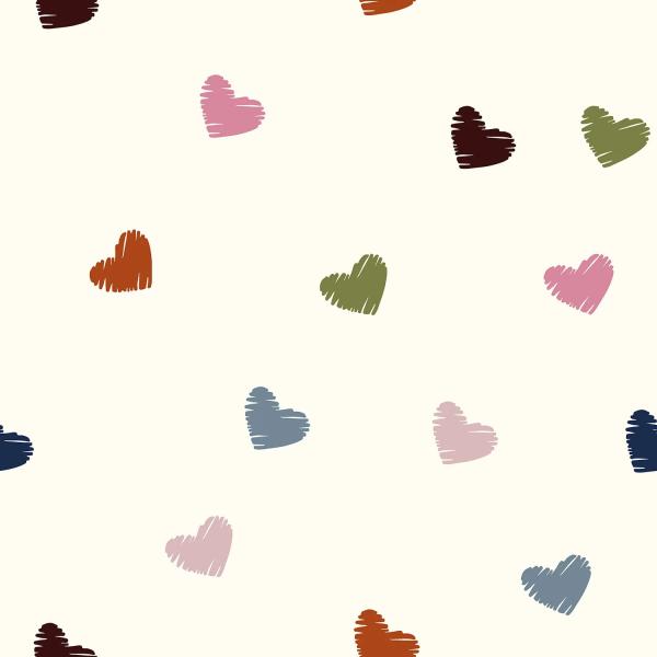 0,5 MTR. STRIPES HEARTS - FRENCH TERRY