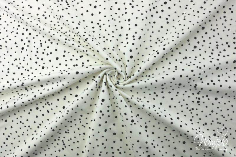 0,5 MTR. ♥ Jersey Different Dots NATUR  / Schwarz - Punktejersey ♥