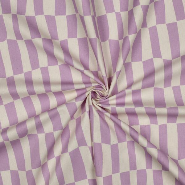 0,5 MTR. BAUMWOLL POPELINE STREIFEN FLIEDER