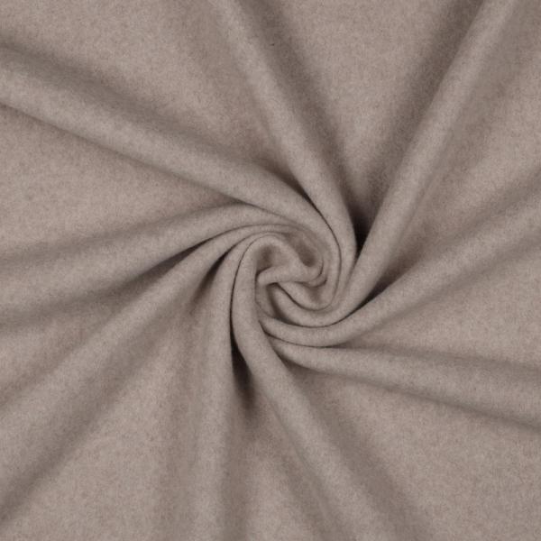 0,5 MTR. ♥ Doubelface Baumwollfleece BEIGE MELANGE - 100% Baumwolle ♥