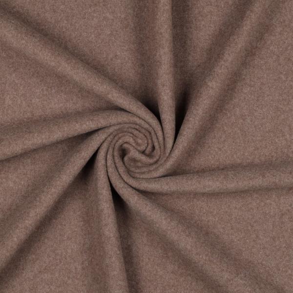 0,5 MTR. ♥ Doubelface Baumwollfleece  BRAUN MELANGE - 100% Baumwolle ♥
