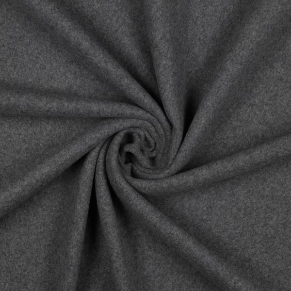 0,5 MTR. ♥ Doubelface Baumwollfleece DuNKELGRau MELANGE - 100% Baumwolle ♥