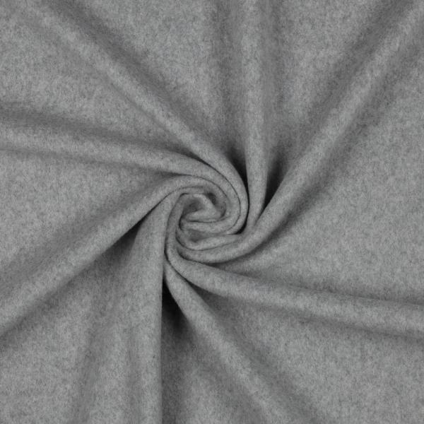 0,5 MTR. ♥ Doubelface Baumwollfleece HELLGRau MELANGE - 100% Baumwolle ♥