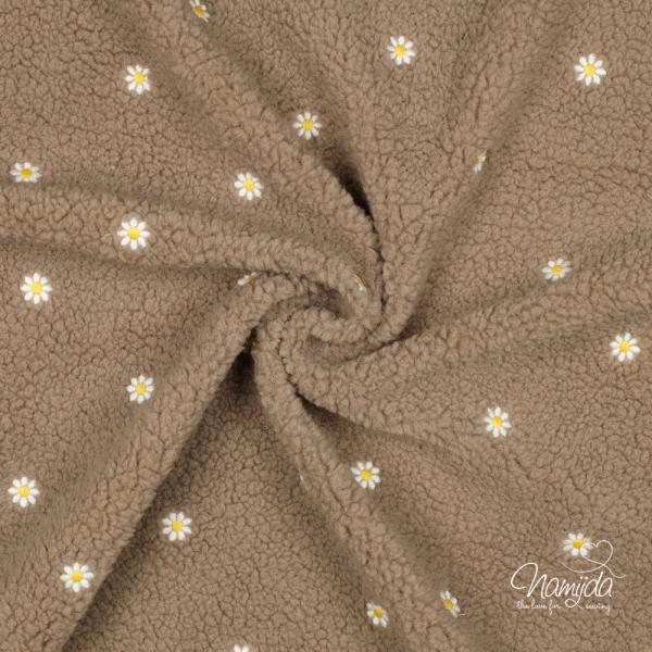 0,5 MTR. ♥ DAISIES TEDDY  TAUPE ♥