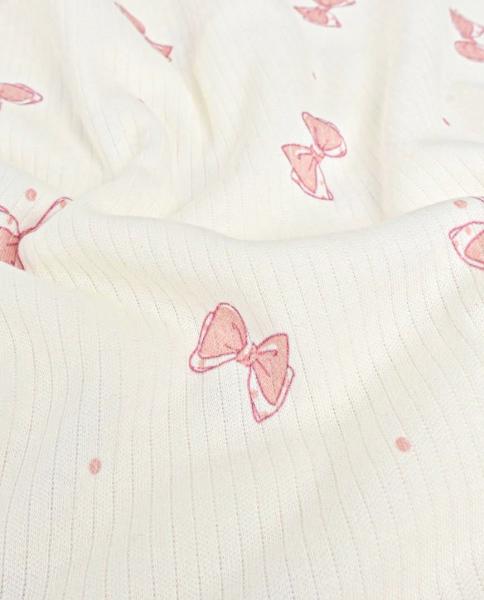 0,5 MTR. ♥ RIPPSTRICK ROSY BOWS JERSEY  ♥