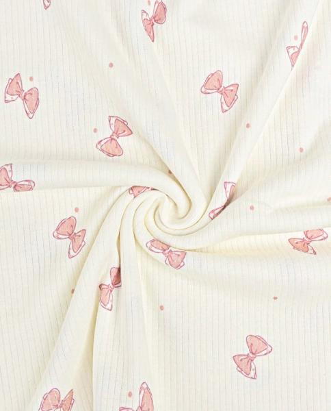 0,5 MTR. ♥ RIPPSTRICK ROSY BOWS JERSEY  ♥