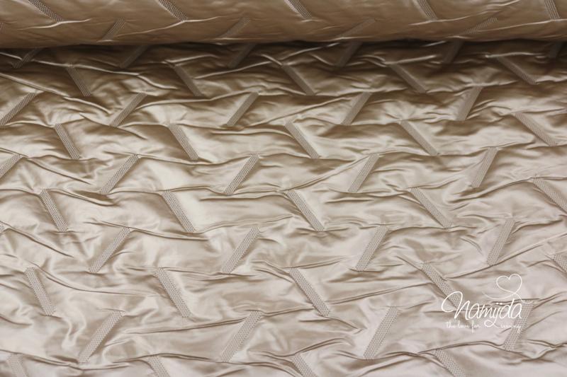 0,5 MTR. ♥ ABGESTEPPTER JACKENSTOFF METALLIC COGNAC ♥