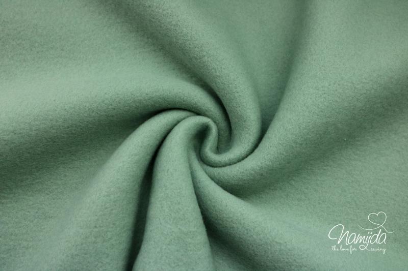 0,5 MTR. ♥ Doubelface Baumwollfleece DUSTY MINT - 100% Baumwolle ♥