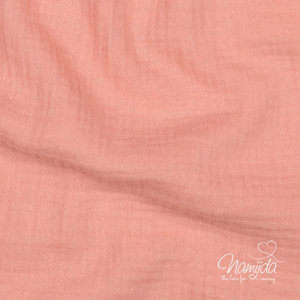 0,5 MTR. ♥ DouBLE GAUZE - Musselin APRICOT - Baumwollstoff ♥