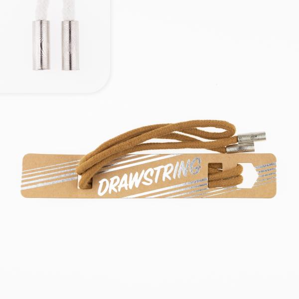 1 STCK. ♥ Drawstring Hoodiekordel - Camel - 5mm + 2 STCK. Kordelstopper silber ♥