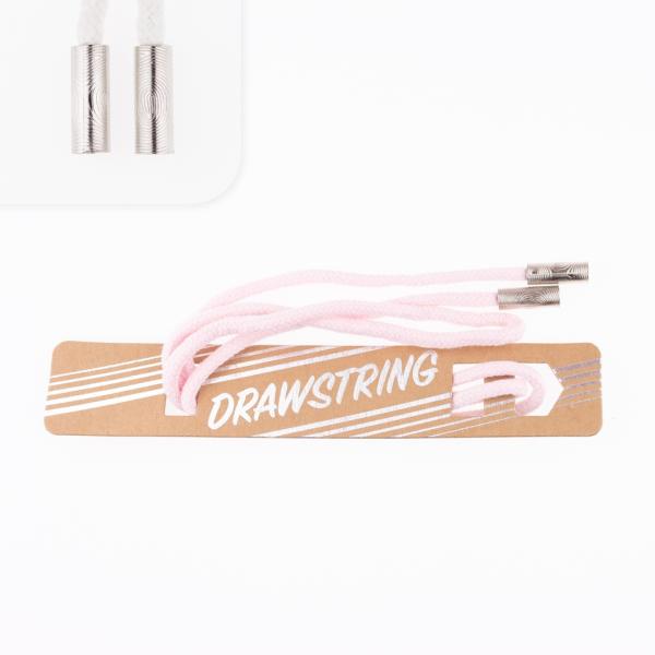 1 STCK. ♥ Drawstring Hoodiekordel - Hell Rosa - 5mm + 2 STCK. Kordelstopper silber ♥