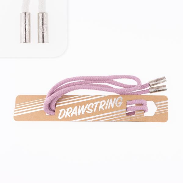 1 STCK. ♥ Drawstring Hoodiekordel - Mauve - 5mm + 2 STCK. Kordelstopper silber ♥