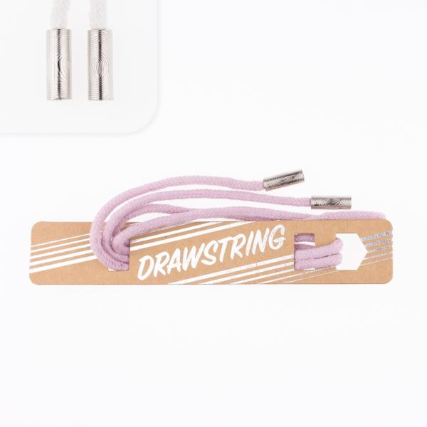 1 STCK. ♥ Drawstring Hoodiekordel - Flieder - 5mm + 2 STCK. Kordelstopper silber ♥