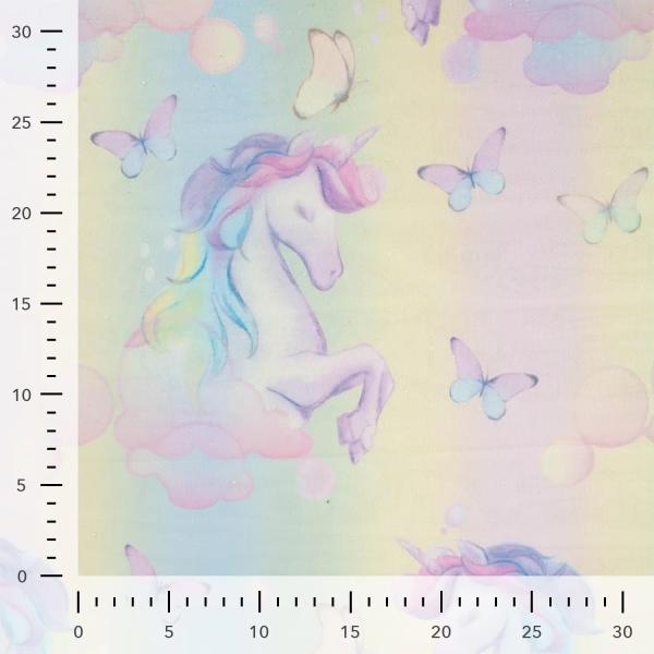 0,5 MTR. ♥ SOFT TüLL GLITZER UNICORN BUTTERFLY MULTICOLOUR  ♥