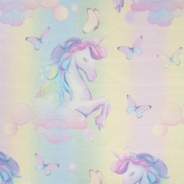 0,5 MTR. ♥ SOFT TüLL GLITZER UNICORN BUTTERFLY MULTICOLOUR  ♥