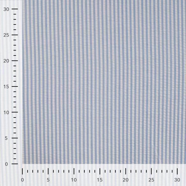 0,5 MTR. SEERSUCKER STREIFEN UNI HELLBLAU