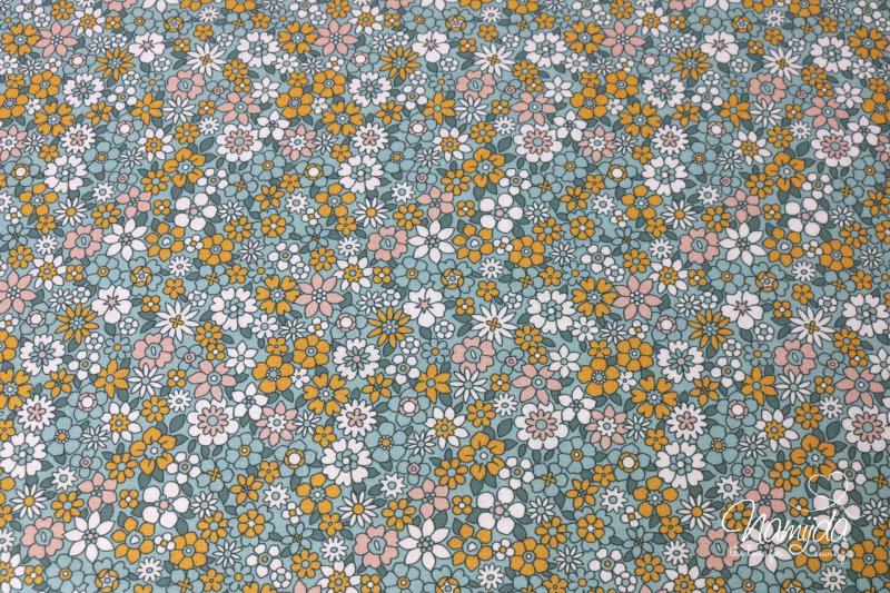 0,5 MTR. STREUBLÜMCHEN PUDERBLAU - BAUMWoLLE POPELINE