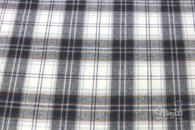 0,5 MTR.♥ FLANELL KARO BAUMWOLLSTOFF - NAVY/FLIEDER ♥