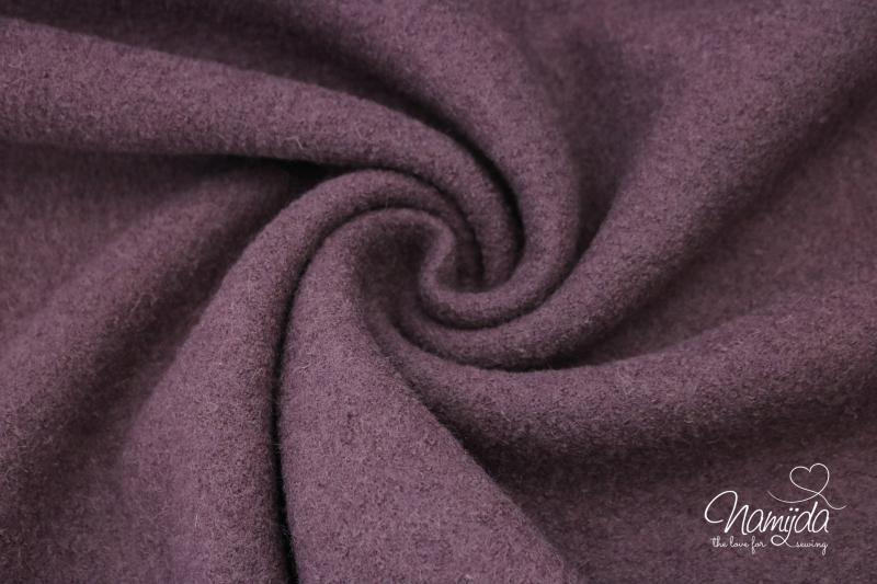 0,50 MTR. WeiCHER WoLLWALK -  AUBERGINE - 100% WoLLE  (mulesingfrei)