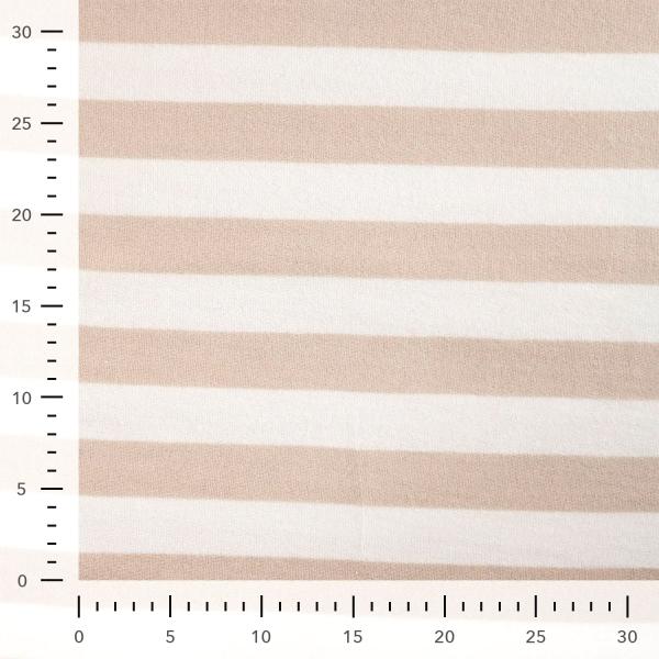 0,5 MTR. ♥ FROTTEE BLOCKSTREIFEN SAND - 100% BAUMWOLLE  ♥