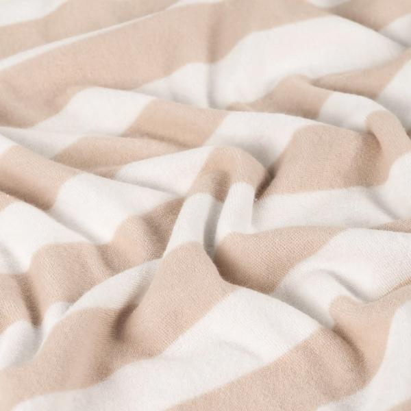 0,5 MTR. ♥ FROTTEE BLOCKSTREIFEN SAND - 100% BAUMWOLLE  ♥