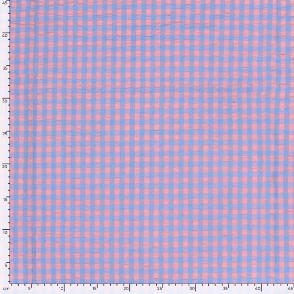 0,5 MTR. SEERSUCKER KAROS FLIEDER/DUSTY BLUE BAUMWOLLE