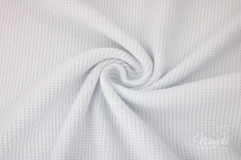 0,5 MTR. BAUMWOLL STRICKSTOFF CUTE - WeiSS