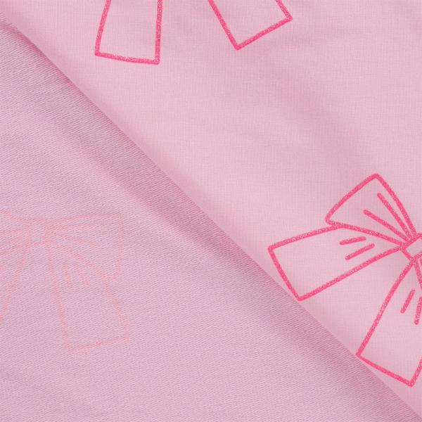 0,5 MTR. GLITTER SCHLEIFCHEN PINK - FRENCH TERRY