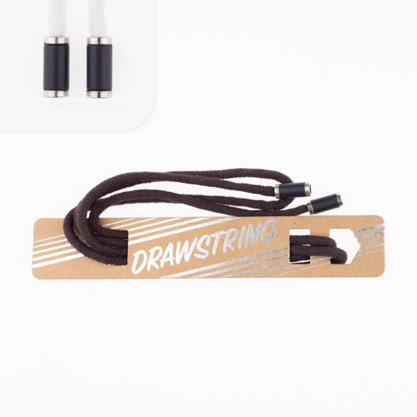 1 STCK. ♥ Drawstring Hoodiekordel - Braun - 5mm + 2 STCK. Kordelstopper schwarz/silber ♥