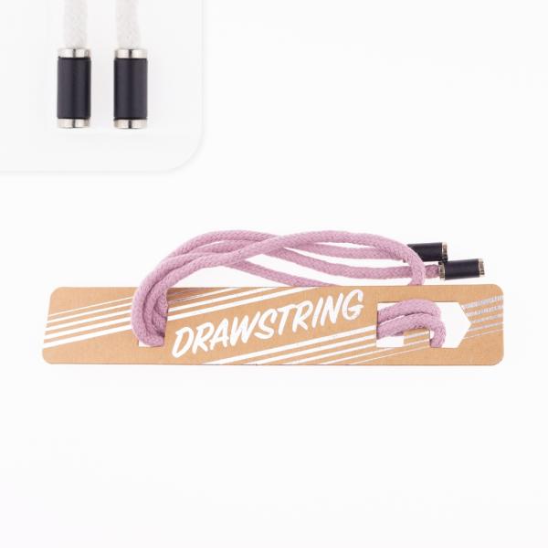 1 STCK. ♥ Drawstring Hoodiekordel - Mauve - 5mm + 2 STCK. Kordelstopper schwarz/silber ♥