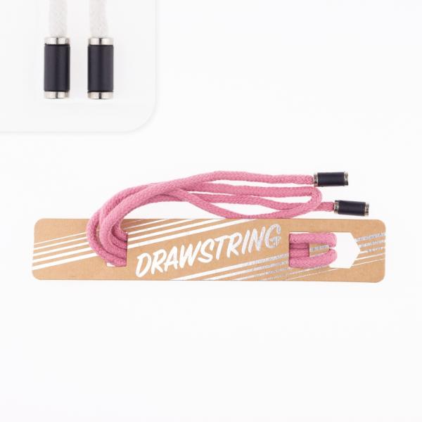 1 STCK. ♥ Drawstring Hoodiekordel - Alt Rosa - 5mm + 2 STCK. Kordelstopper schwarz/silber ♥