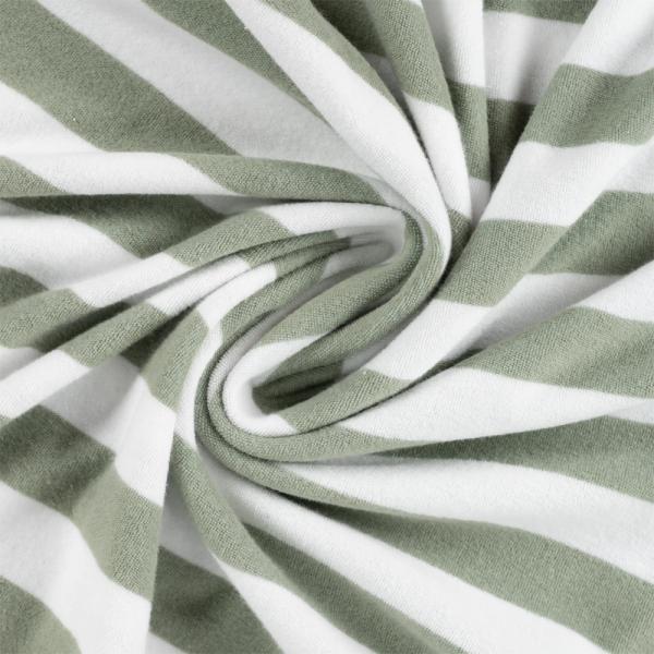 0,5 MTR. ♥ FROTTEE BLOCKSTREIFEN KHAKI - 100% BAUMWOLLE  ♥