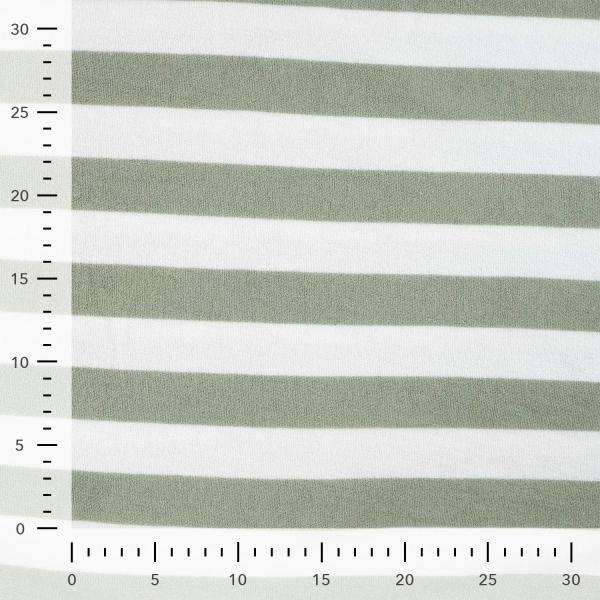 0,5 MTR. ♥ FROTTEE BLOCKSTREIFEN KHAKI - 100% BAUMWOLLE  ♥