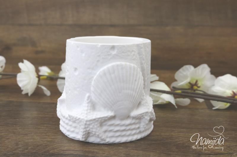 1 Stück ♥ GIESSFORM SILIKON - MARITIM DOSE MUSCHEL/SEESTERN 7,5cm x 6,5cm ♥