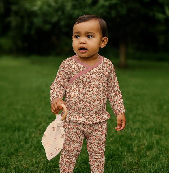 0,5 MTR. ♥ RIPPSTRICK BIO JERSEY AUTUMN DAISIES BEIGE ♥