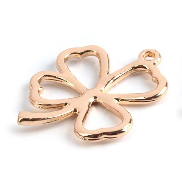 1 Stück - KLEEBLaTT ANHäNGER - GoLD - 20x24mm