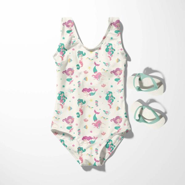 0,5 MTR.  ♥ BADESTOFF LYCRA MERMAID LOVE UPF50 ♥