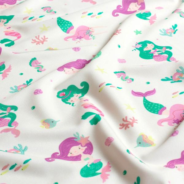 0,5 MTR.  ♥ BADESTOFF LYCRA MERMAID LOVE UPF50 ♥