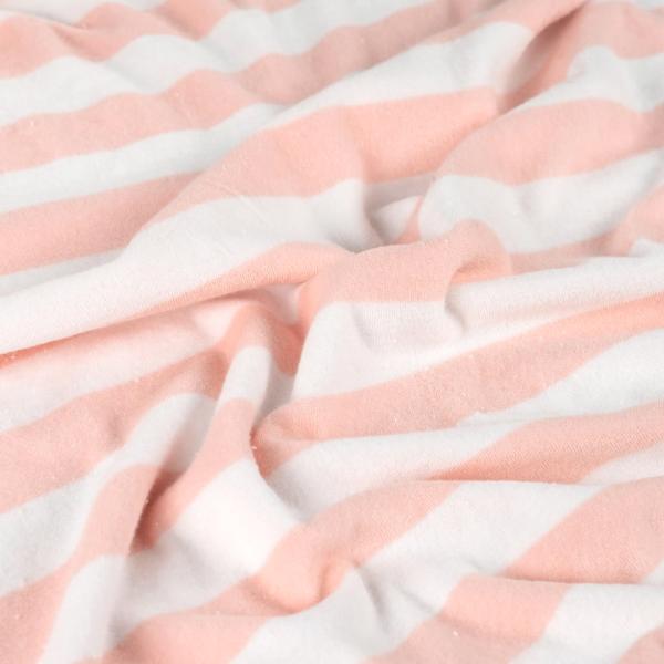 0,5 MTR. ♥ FROTTEE BLOCKSTREIFEN ROSE - 100% BAUMWOLLE  ♥