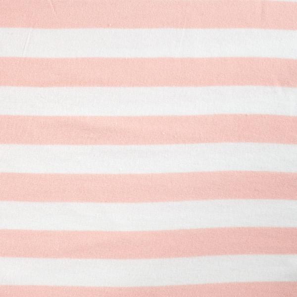 0,5 MTR. ♥ FROTTEE BLOCKSTREIFEN ROSE - 100% BAUMWOLLE  ♥