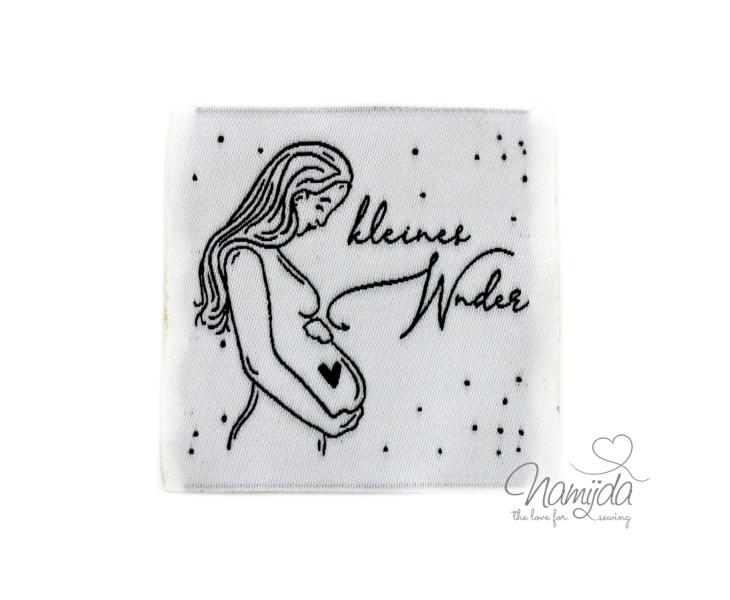 1 STCK. ♥ XL NAMIJDA EP WEBETIKETTEN - kleines Wunder - WEISS ♥