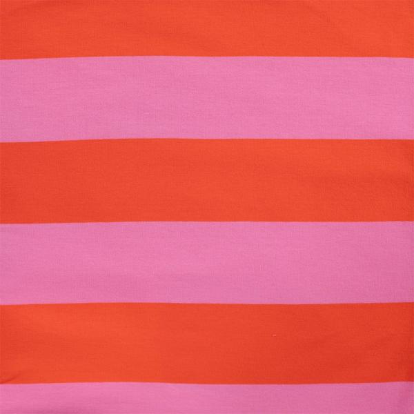 0,50 MTR. XL STREIFEN ORANGE ROSA - FRENCH TERRY