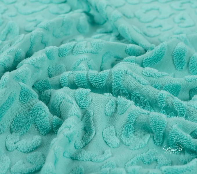 0,5 MTR. ♥ FROTTEE JACQUARD LEO MINT ♥