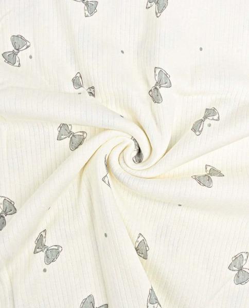 0,5 MTR. ♥ RIPPSTRICK ROSY BOWS DUSTY MINT JERSEY  ♥