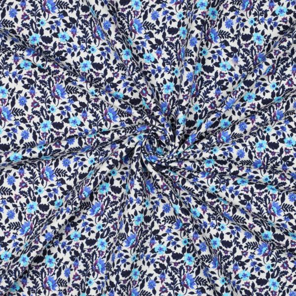 0,5 MTR. FROZEN WINTERBLÜMCHEN TÜRKIS/AUBERGINE FRENCH TERRY