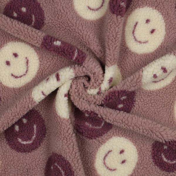 0,5 MTR. ♥ TEDDY SMILEYS MAUVE ♥