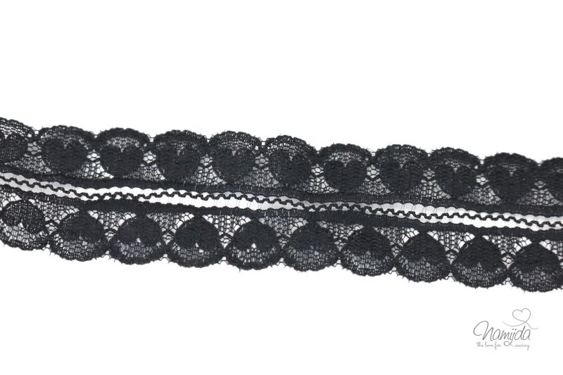 ♥1 Mtr. DOPPELSEITIGE HERZSPITZE - SCHWARZ - 3cm ♥