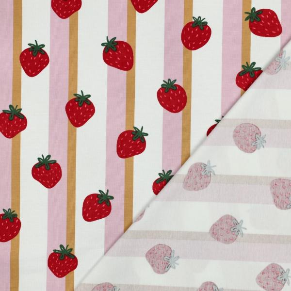 0,50 MTR. ♥ ERDBEEREN LIEBE JERSEY ♥