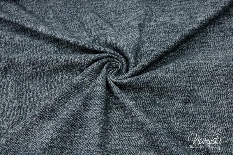 0,5 MTR. ♥ DENIM JEANS - FRENCH TERRY - SCHWARZ ♥